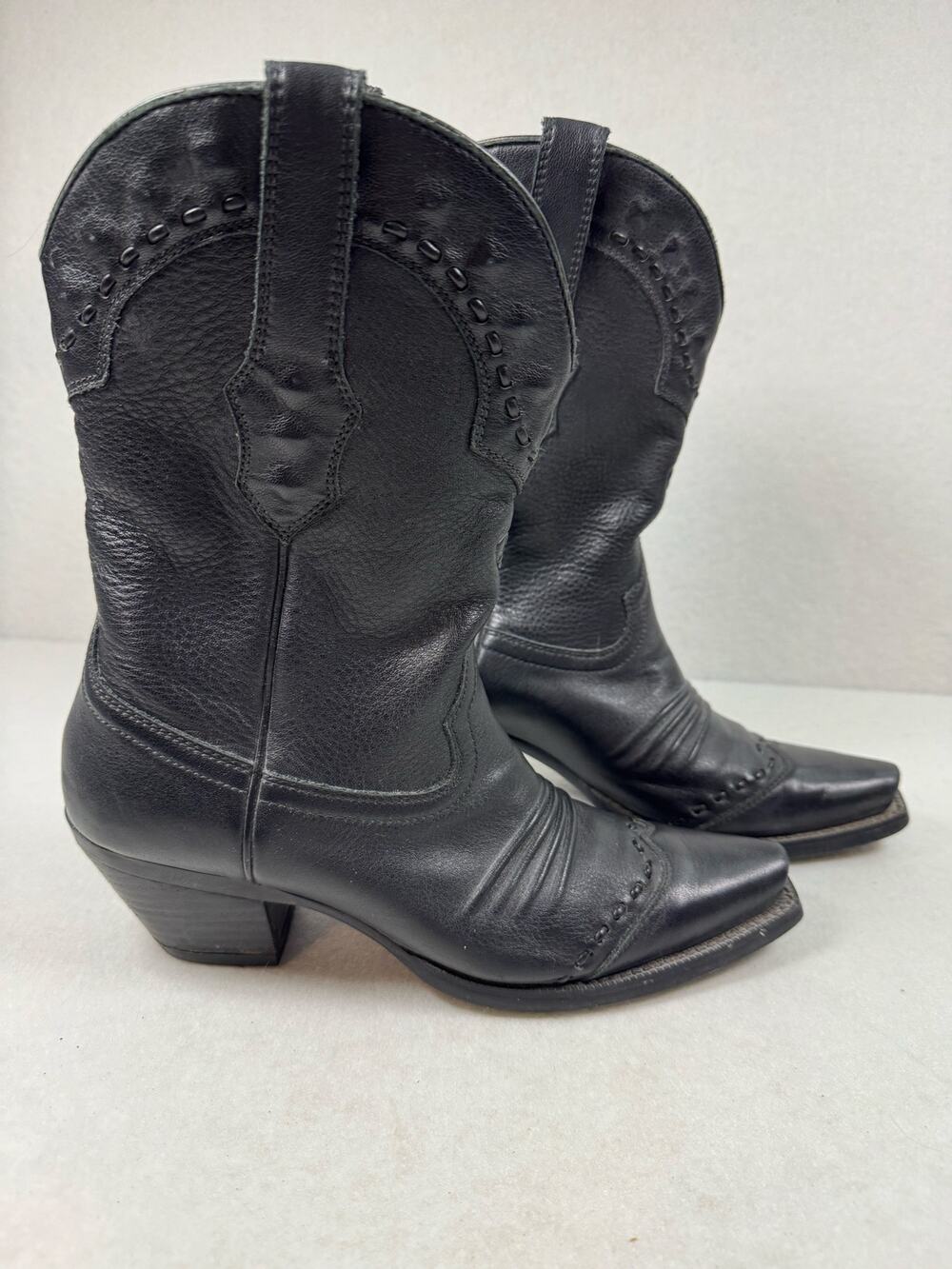 Ariat Women's Dixie Western Boots Black Full Grain Leather Mid Calf 4.5" 11